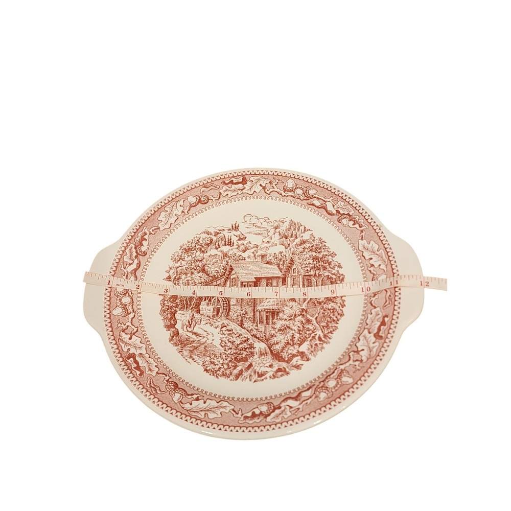 Vintage Memory Lane Red Plate Mill Scene Farmhouse Decor - Picture 2 of 3